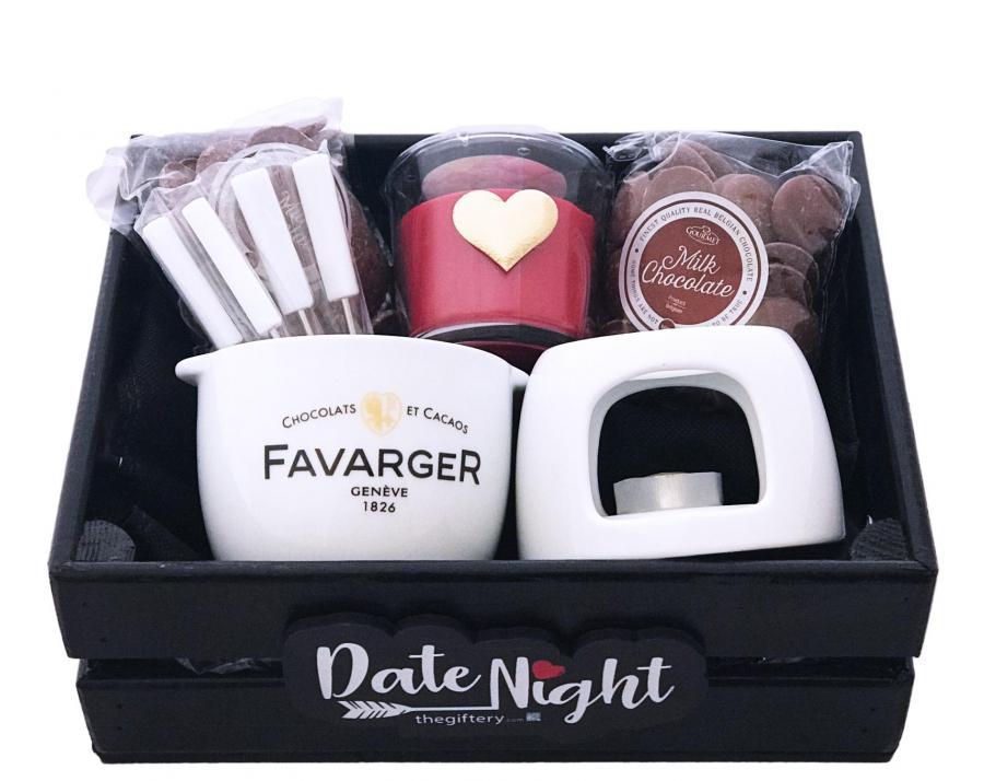 Chocolate Fondue Date Night Gift Basket